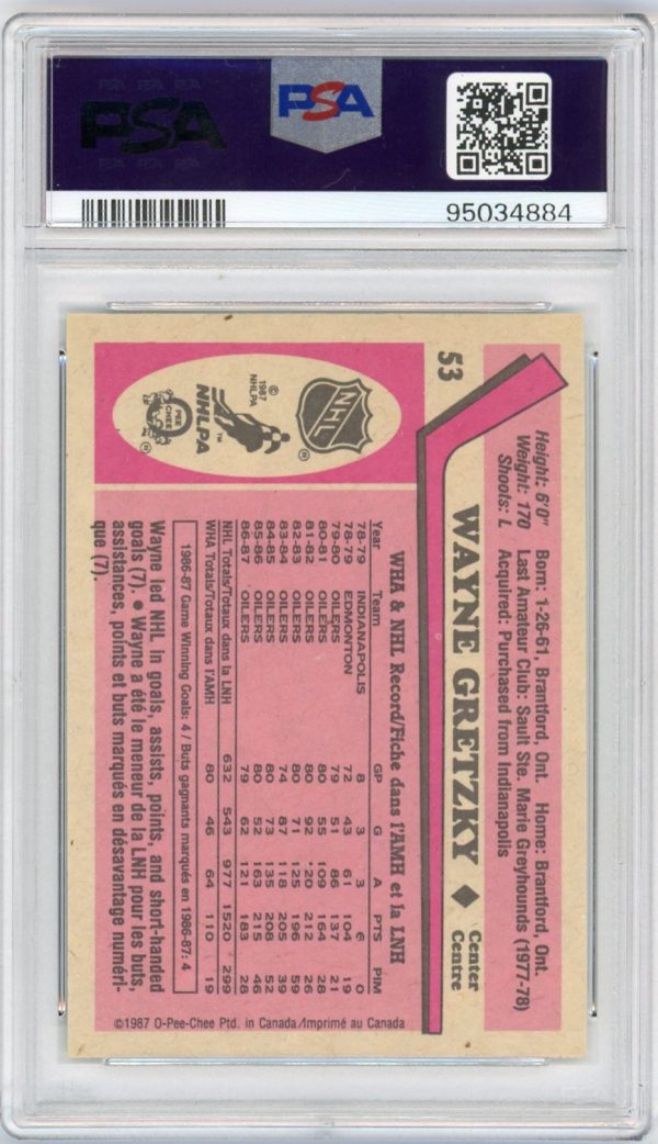 Wayne Gretzky 1987-88 O-Pee-Chee Card #53 PSA 9 MINT