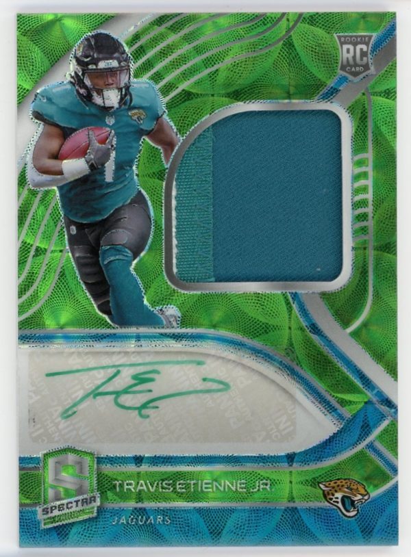 Travis Etienne Jr. 2021 Panini Spectra Neon Green RPA 02/35 #208