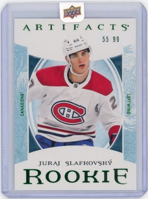 Juraj Slafkovsky 2022-23 UD Artifacts Emerald Green 55/99 RC #216