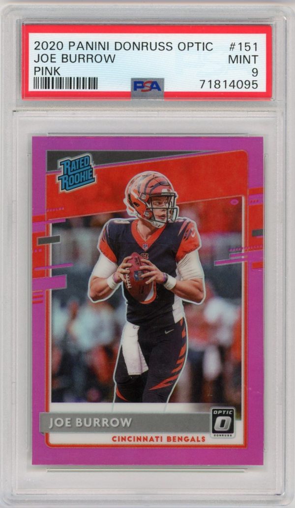 Joe Burrow 2020 Donruss Optic Pink Holo Rated Rookie #151 PSA 9