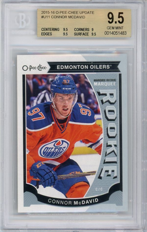 Connor McDavid 2015-16 OPC Update Marquee Rookie RC #U11 BGS 9.5