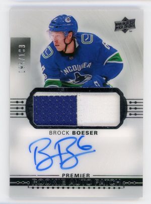 Brock Boeser 2017-18 UD Premier Rookie Patch Auto 195/199 #AR-BB