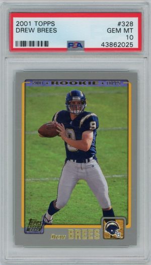 Drew Brees 2001 Topps NFL Rookie Card #328 PSA 10