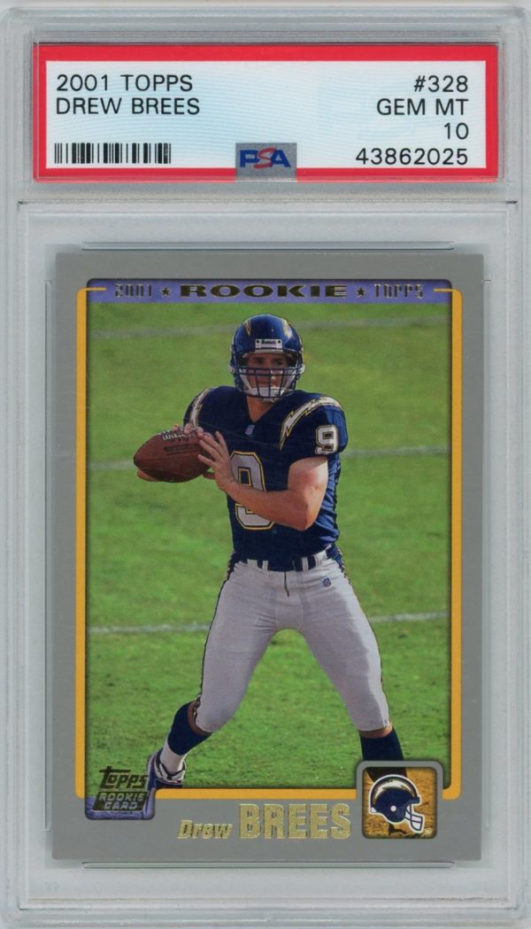 Drew Brees 2001 Topps NFL Rookie Card #328 PSA 10