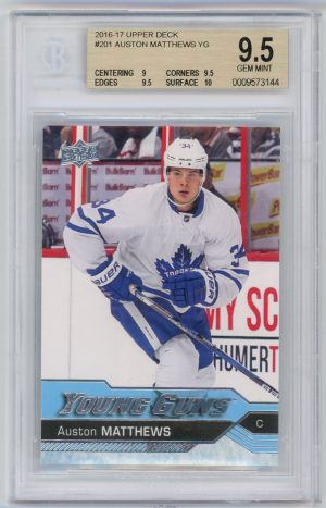 Auston Matthews 2016-17 Upper Deck Young Guns RC #201 BGS 9.5