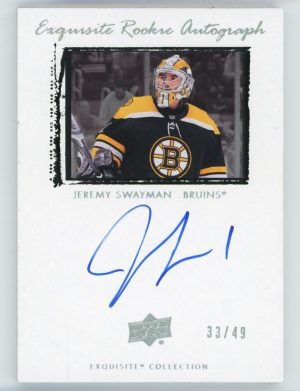 Jeremy Swayman 2021-22 Exquisite Tribute Rookie Auto /49 #09T-JS