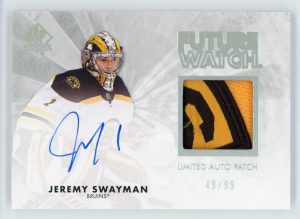 Jeremy Swayman 2021-22 SP Authentic Retro Future Watch Auto Patch 49/99 #RFWAP-JS