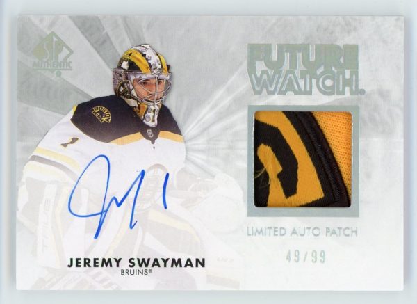 Jeremy Swayman 2021-22 SP Authentic Retro Future Watch Auto Patch 49/99 #RFWAP-JS