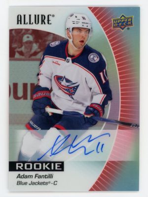 Adam Fantilli 2023-24 UD Allure Red Rainbow Rookie Auto RC #110