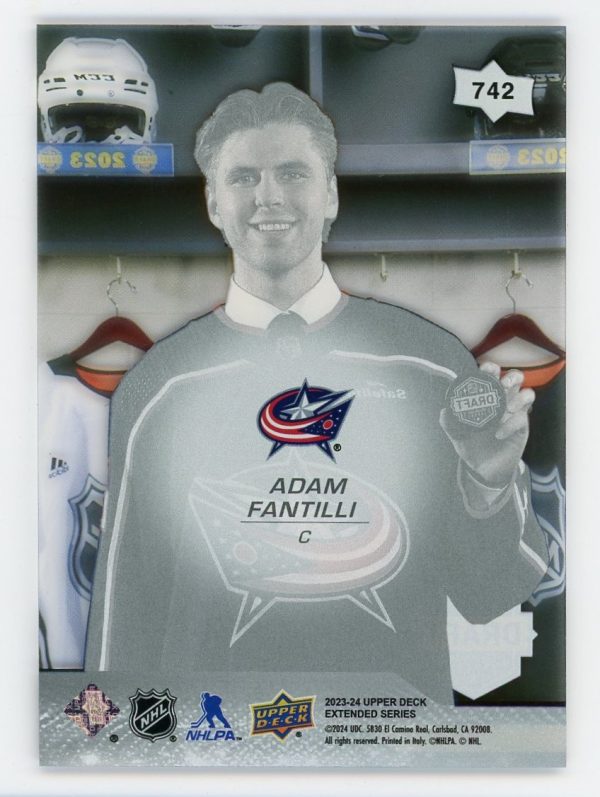 Adam Fantilli 2023-24 Upper Deck Draft Clear Cut Rookie Card #742