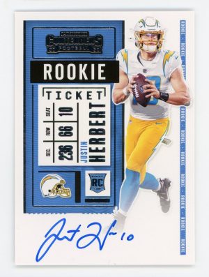 Justin Herbert 2020 Panini Contenders Football Rookie Ticket Auto #104