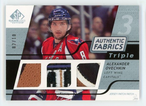 Alex Ovechkin 2008-09 SP Game Used Authentic Fabrics Triple Patch 02/10 #3AF-OV