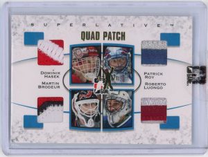 Hasek/Brodeur/Roy/Luongo 2008 ITG Superlative Quad Patch Gold 1/1