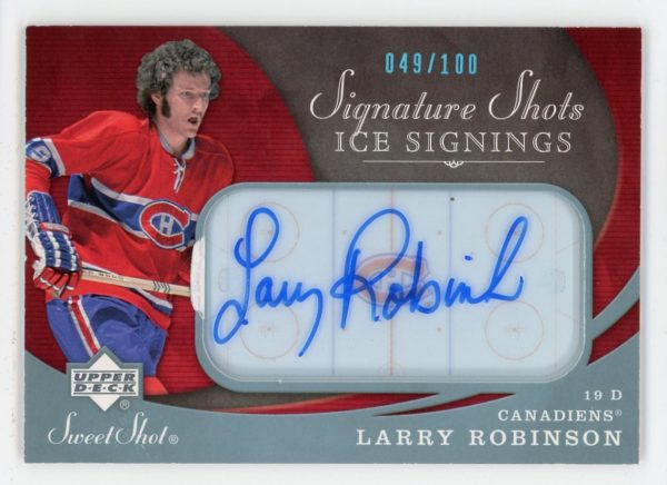 Larry Robinson 2007-08 UD Signature Shots Ice Signings 049/100