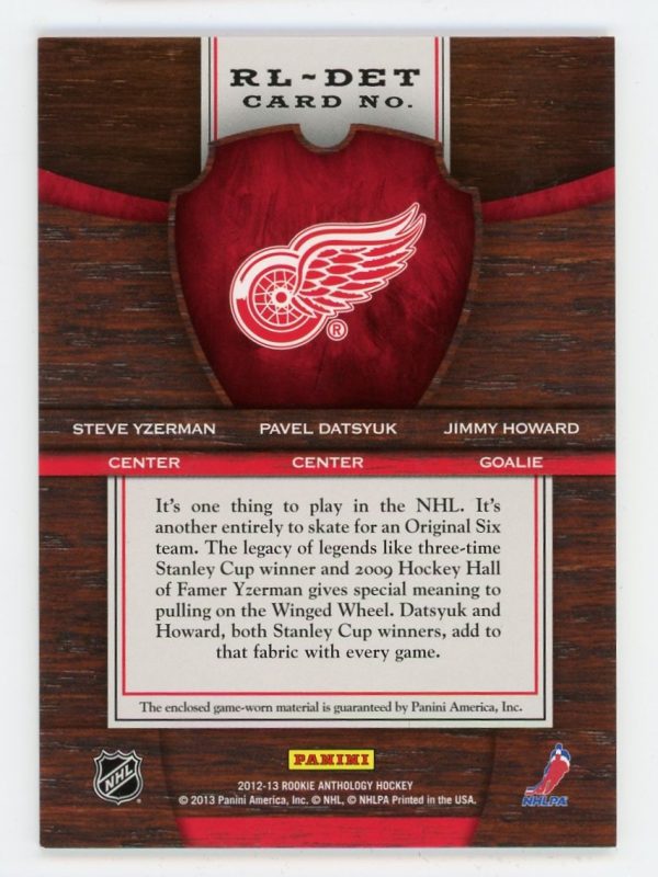 Yzerman/Datsyuk/Howard 2012-13 Panini Crown Royale Royal Lineage