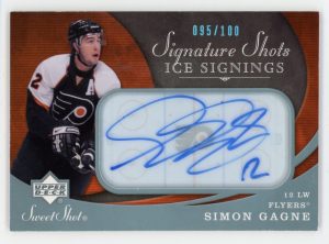 Simon Gagne 2007-08 UD Sweet Shot Signature Shots Ice Signings 095/100