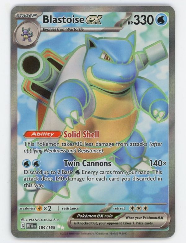 Blastoise ex Pokemon 151 Ultra Rare Full Art 184/165