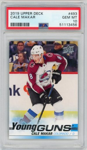 Cale Makar 2019-20 Upper Deck Young Guns Rookie Card #493 PSA 10