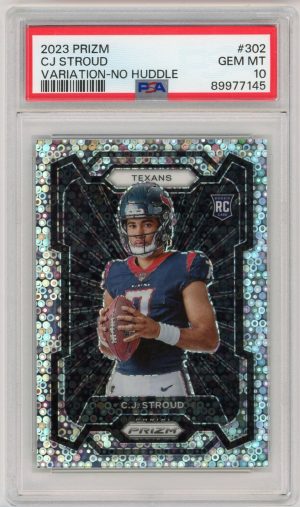 CJ Stroud 2023 Panini Prizm Variation No Huddle RC #302 PSA 10