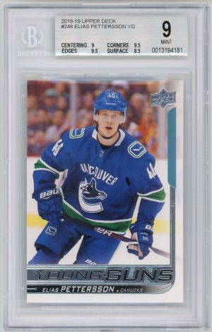 Elias Pettersson 2018-19 Upper Deck Young Guns Rookie Card #248 BGS 9