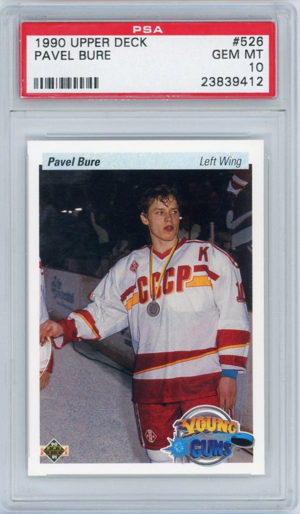 Pavel Bure 1990-91 Upper Deck Young Guns Rookie Card #526 PSA 10