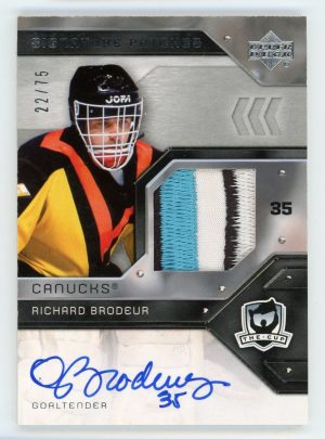 Richard Brodeur 2006-07 Upper Deck The Cup Signature Patches Patch Auto 22/75