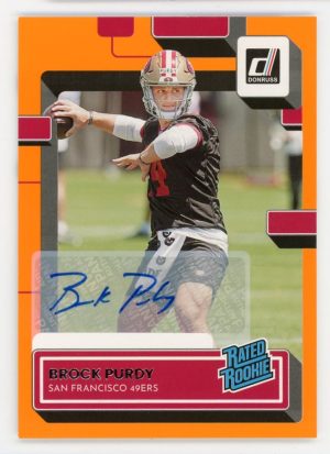 Brock Purdy 2020 Panini Donruss Rated Rookie Orange Auto RC #374