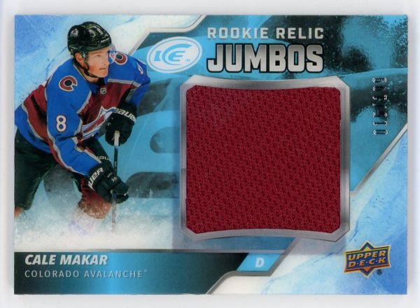 Cale Makar 2019-20 Upper Deck ICE Rookie Relic Jumbos 015/199 #RRJ-CM