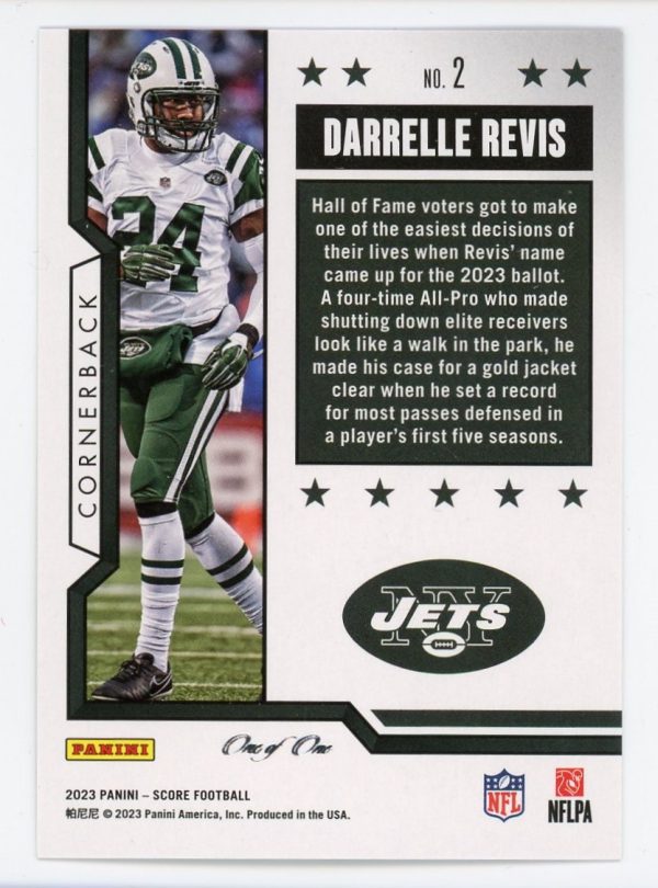 Darrelle Revis 2023 Panini Score Gem Masters 1/1 Card #2