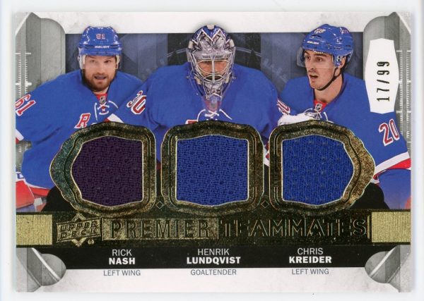 Nash/Lundqvist/Kreider 2015-16 Premier Teammates 17/99 #PT3-NLK