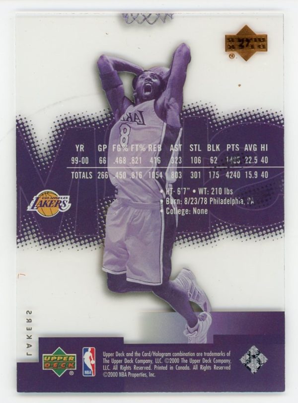 Kobe Bryant 2000-01 Upper Deck Slam Acetate Card #27