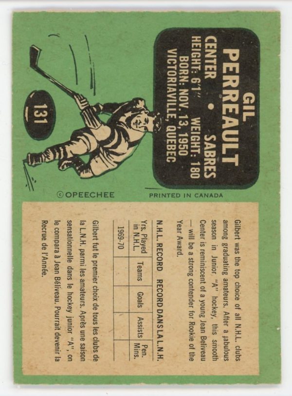 Gilbert Perreault 1970-71 O-Pee-Chee Rookie Card #131