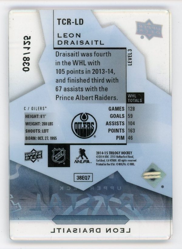 Leon Draisaitl 2014-15 Trilogy Crystal Premieres 038/125 RC #TCR-LD