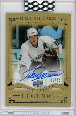 Teemu Selanne 2020-21 Clear Cut Hall Of Fame Showcase Auto 12/35 #HFS-TS