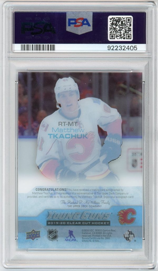 Matthew Tkachuk 2019-20 Clear Cut Young Guns Tribute Auto PSA 10