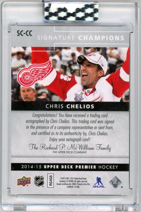 Chris Chelios 2014-15 UD Premier Signature Champions 57/99 #SC-CC