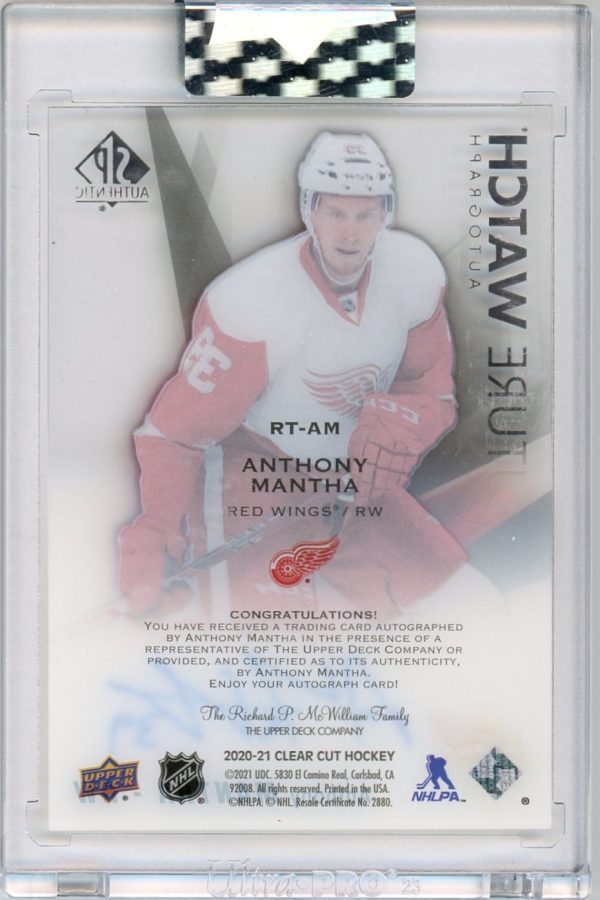 Anthony Mantha 2020-21 Clear Cut Future Watch Tribute Auto #RT-AM