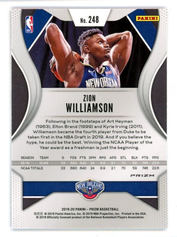 Zion Williamson 2019-20 Panini Prizm Red White Blue RC #248