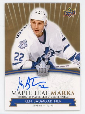 Ken Baumgartner 2017 Maple Leaf Centennial Maple Leaf Marks Auto