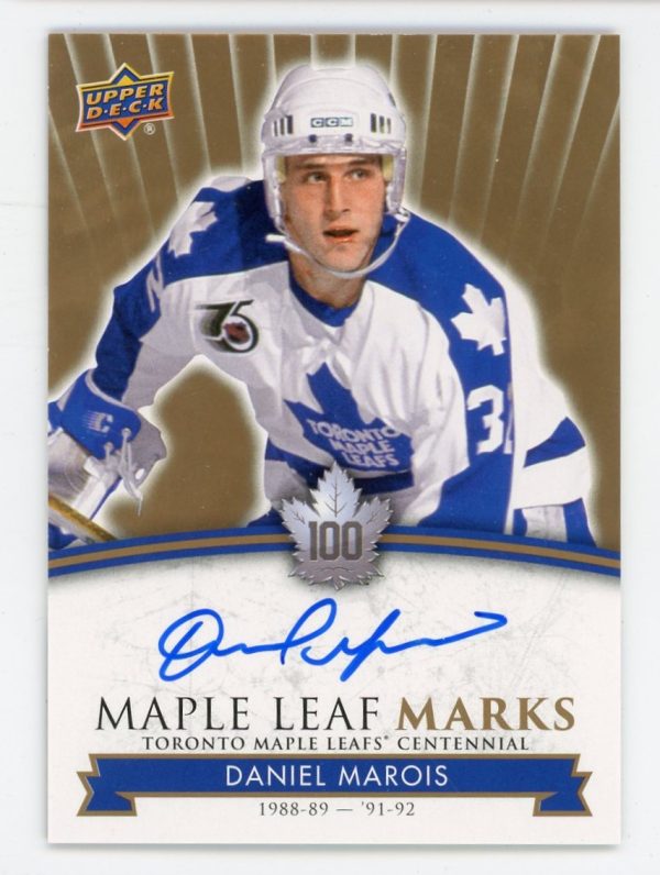 Daniel Marois 2017 Maple Leaf Centennial Maple Leaf Marks Auto #MLM-MA