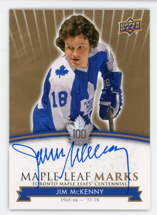 Jim McKenny 2017 Maple Leaf Centennial Maple Leaf Marks Auto #MLM-MC