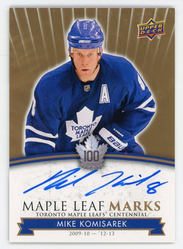 Mike Komisarek 2017 Maple Leaf Centennial Maple Leaf Marks Auto #MLM-KO