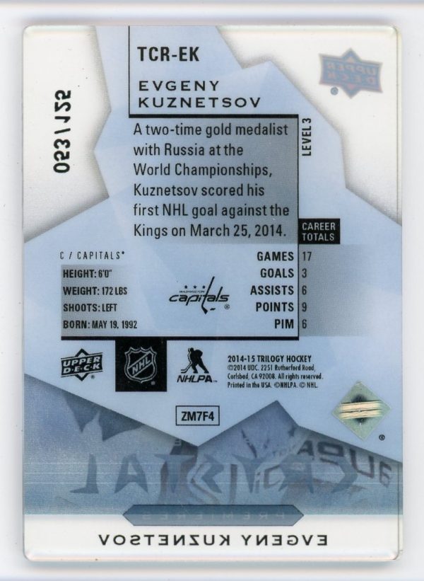 Evgeny Kuznetsov 2014-15 Trilogy Crystal Premieres 053/125 #TCREK