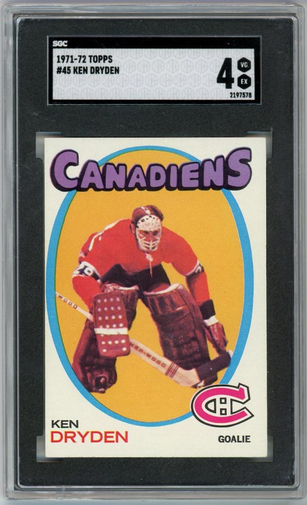 Ken Dryden 1971-72 Topps Rookie Card #45 SGC 4 VG-EX