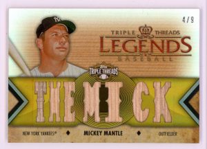 Mickey Mantle 2012 Topps Triple Threads Legends Bat Relic 4/9 #TTRL-16