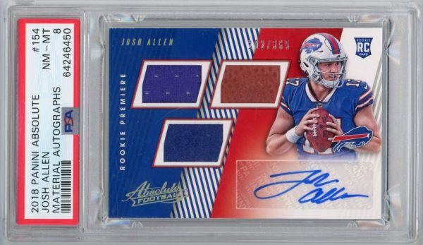 Josh Allen 2018 Panini Absolute RPA /365 PSA 8 POP 16 NONE HIGHER!