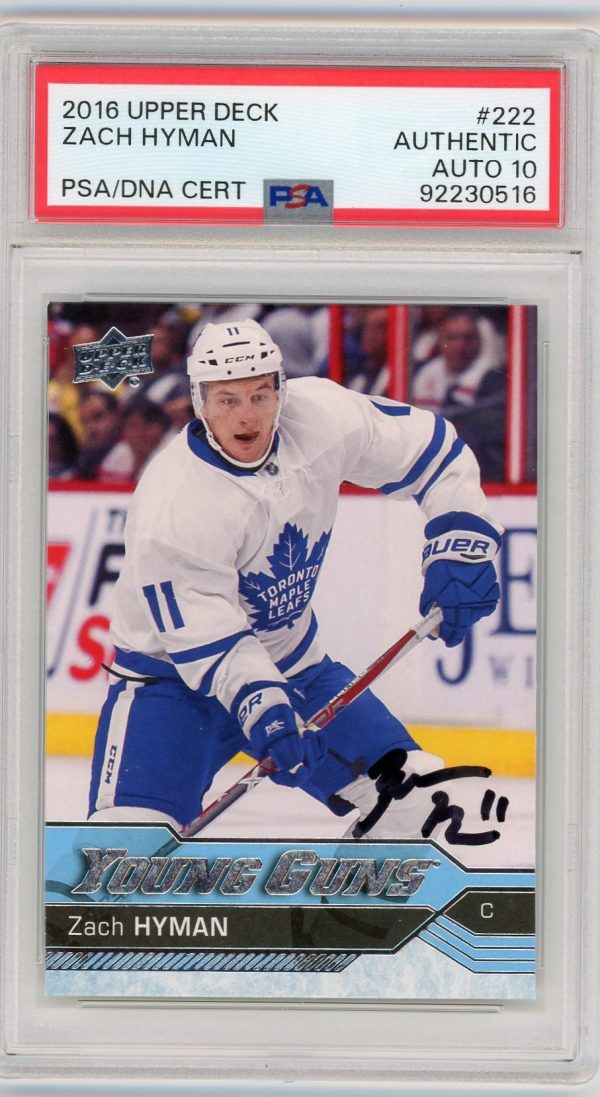 2016-17 UD Zach Hyman Young Guns RC PSA Authentic Auto Grade 10 B