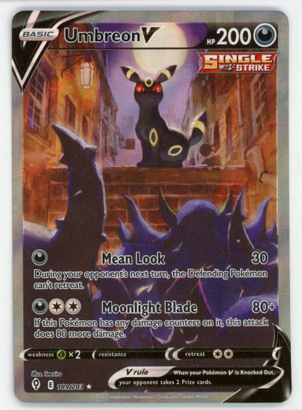 Umbreon V Pokemon Evolving Skies Alt Art Ultra Rare 189/203