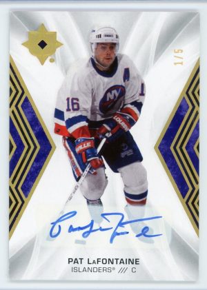 Pat LaFontaine 2021-22 Ultimate Collection Purple 1/5 Auto #91 SP