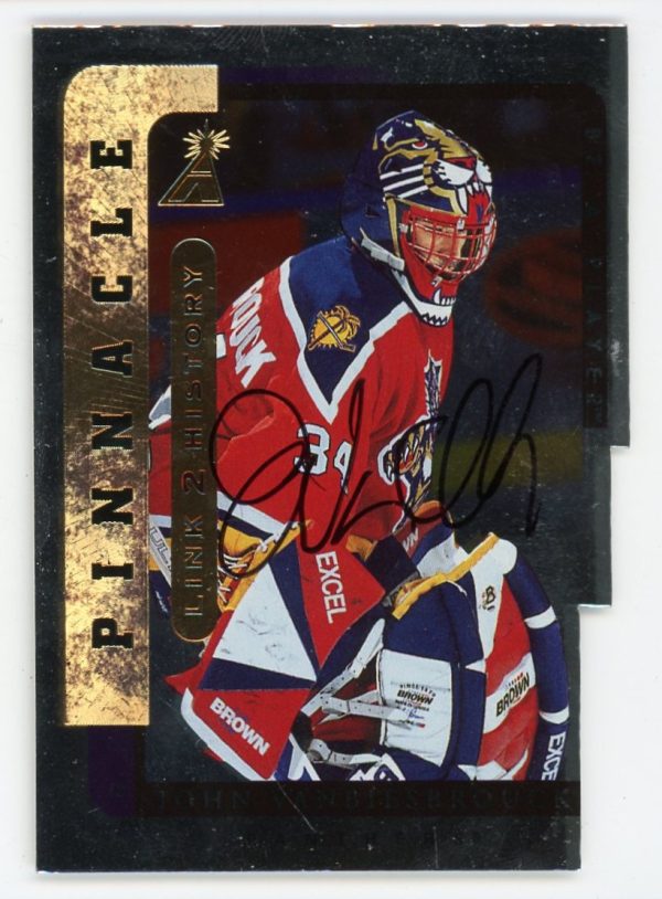 John Vanbiesbrouck 1997-98 Pinnacle BAP Link 2 History Foil Auto Die Cut #LTH-10B